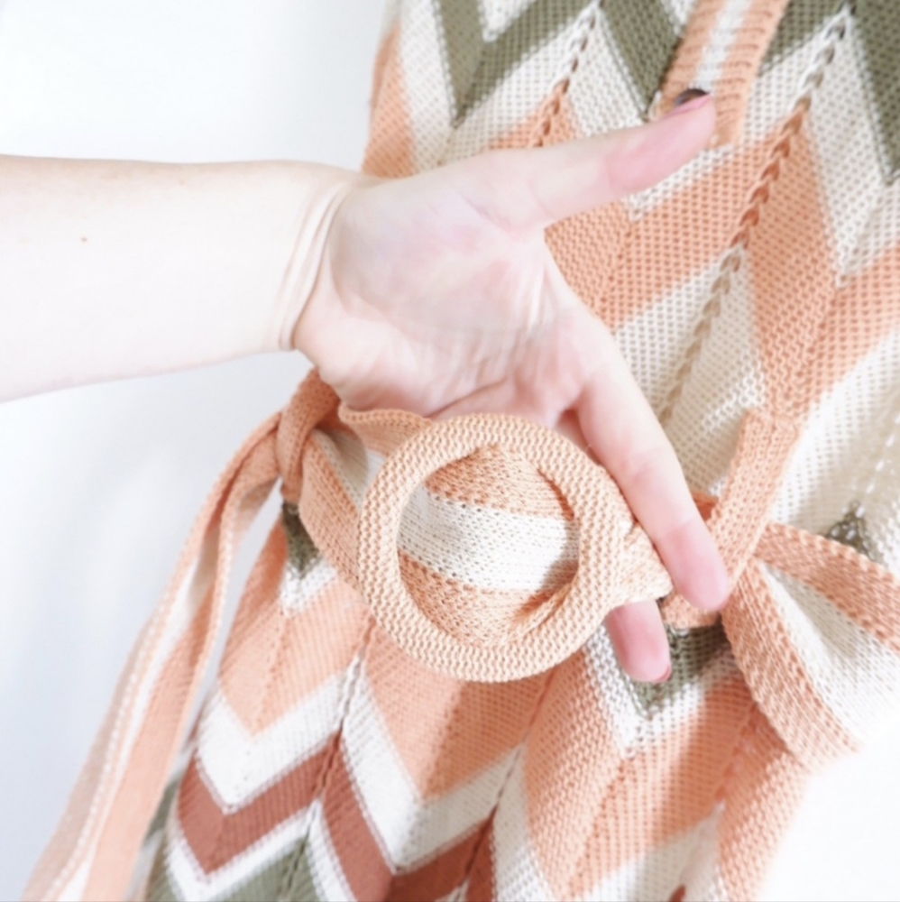 Bohemian Crochet Belted Maxi Dress - Picture 3 of 8